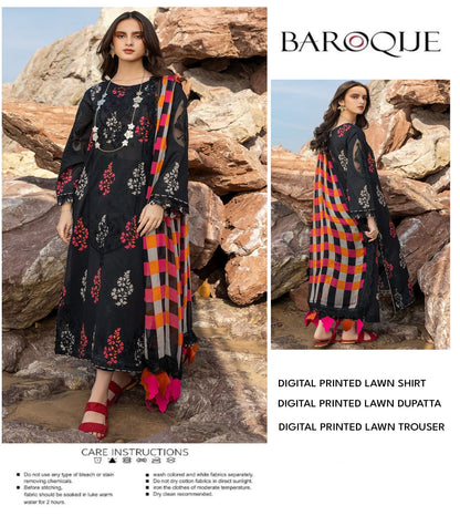 Baroque Unstitched Lawn 3 Piece in Wholesale Price 🔥