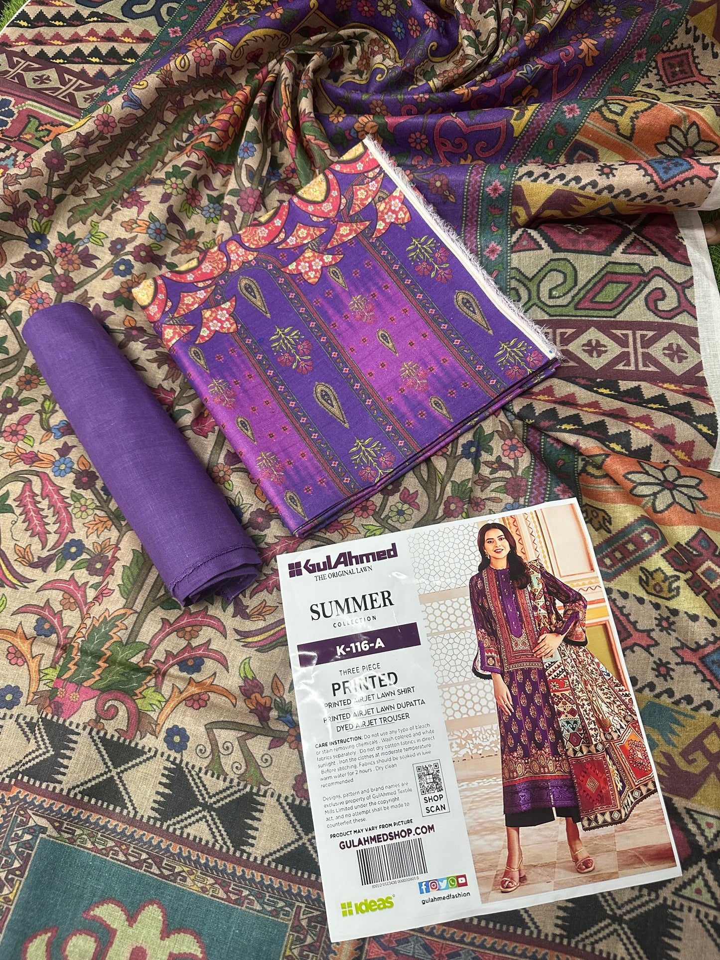 GulAhmed Unstitched Lawn 3 Pieces in Wholesale Price 🔥🧡