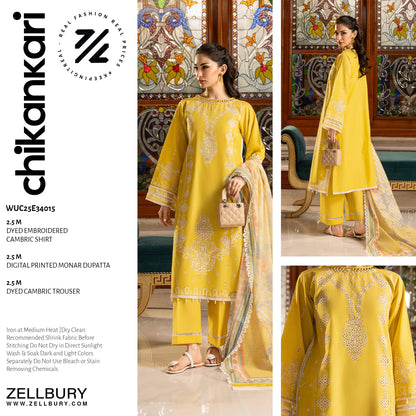 🌸✨ Zellbury Signature Unstitched Fancy Chikankari Luxury 3 Pieces ✨🌸