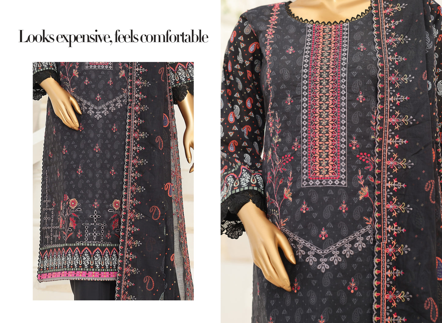 MTF – FITRUS 3pcs Unstitched Embroidery Collection