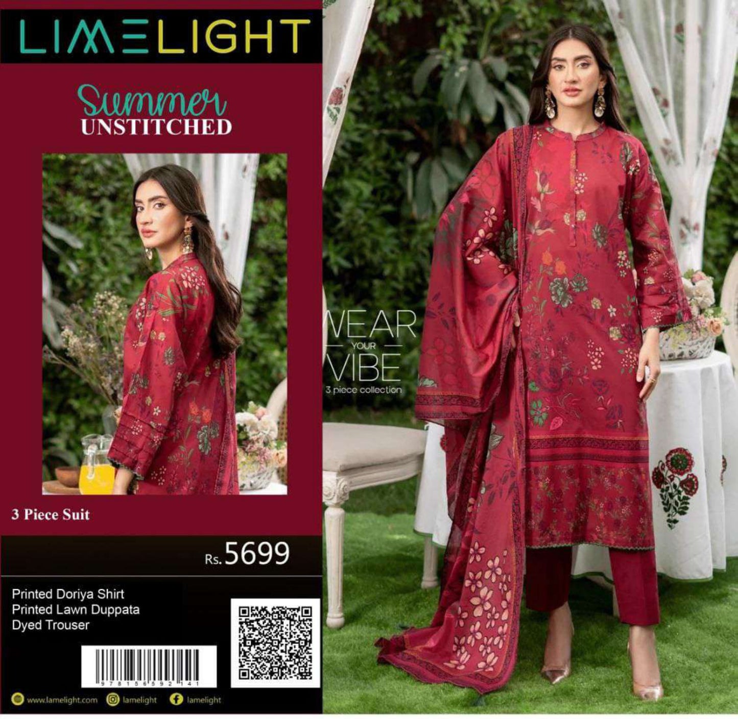🌼 LIMELIGHT BANADORA 3PCS 🌼  2026 ☀️💎 3 Piece Unstitched Lawn 💎