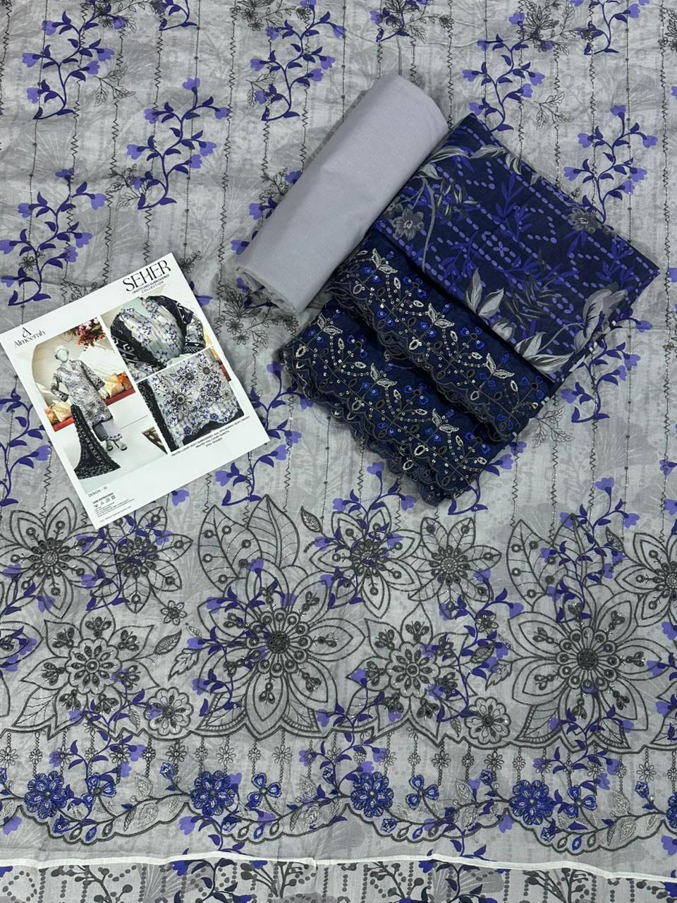 🧡🔥 ALMEERAH Sehar Embroidery Cutwork Dupatta 3 Pieces 🔥❤️