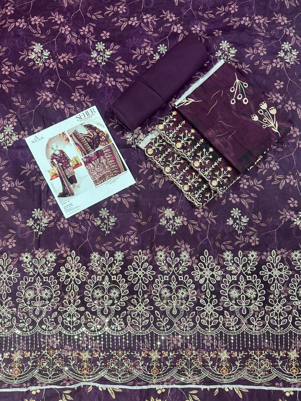 🧡🔥 ALMEERAH Sehar Embroidery Cutwork Dupatta 3 Pieces 🔥❤️