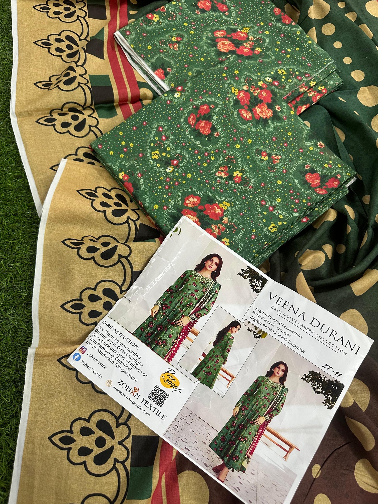 VEENA DURRANI Unstitched Lawn 3 Piece in Wholesale Price 🔥