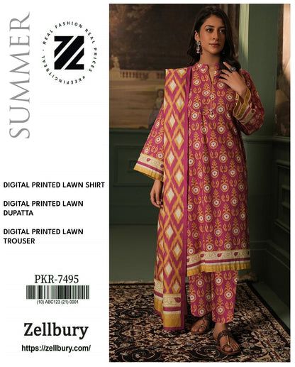 ZELLBURY LAWN 3PCS UNSTITCHED 🔥👌❤️