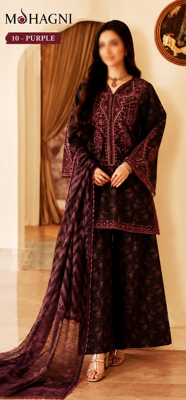 Mohagni Black 3PC Emb Lawn