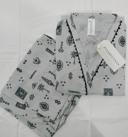 Sanasafinaz Cords Cotton Printed Stitched 2P 🔥🥳