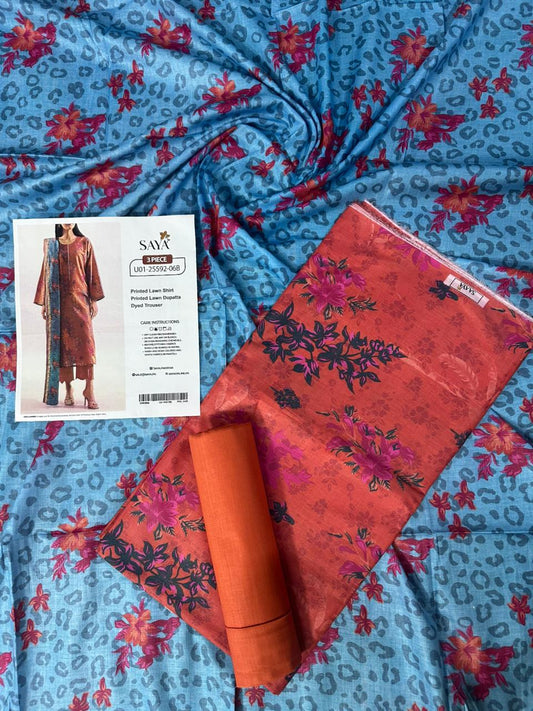 🔰💖 SAYA SUMMER COLLECTION 💖🔰✨ 3 PIECE UNSTITCHED LAWN ✨U01-25592-06B