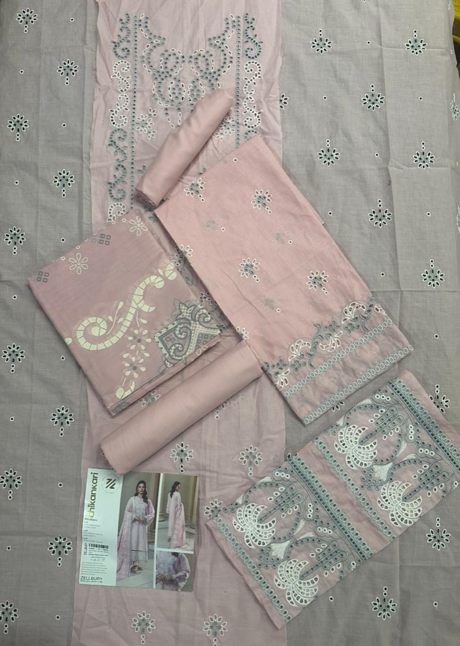 🌸✨ Zellbury Signature Unstitched Fancy Chikankari Luxury 3 Pieces ✨🌸