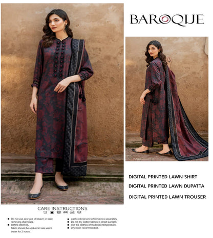 Baroque Unstitched Lawn 3 Piece in Wholesale Price 🔥