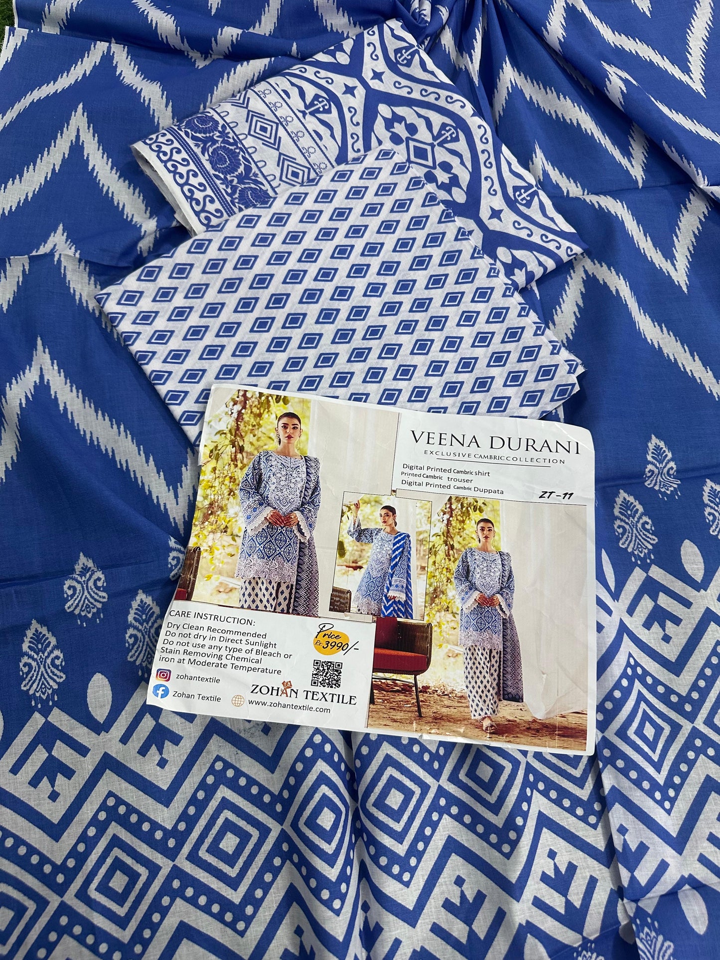 VEENA DURRANI Unstitched Lawn 3 Piece in Wholesale Price 🔥