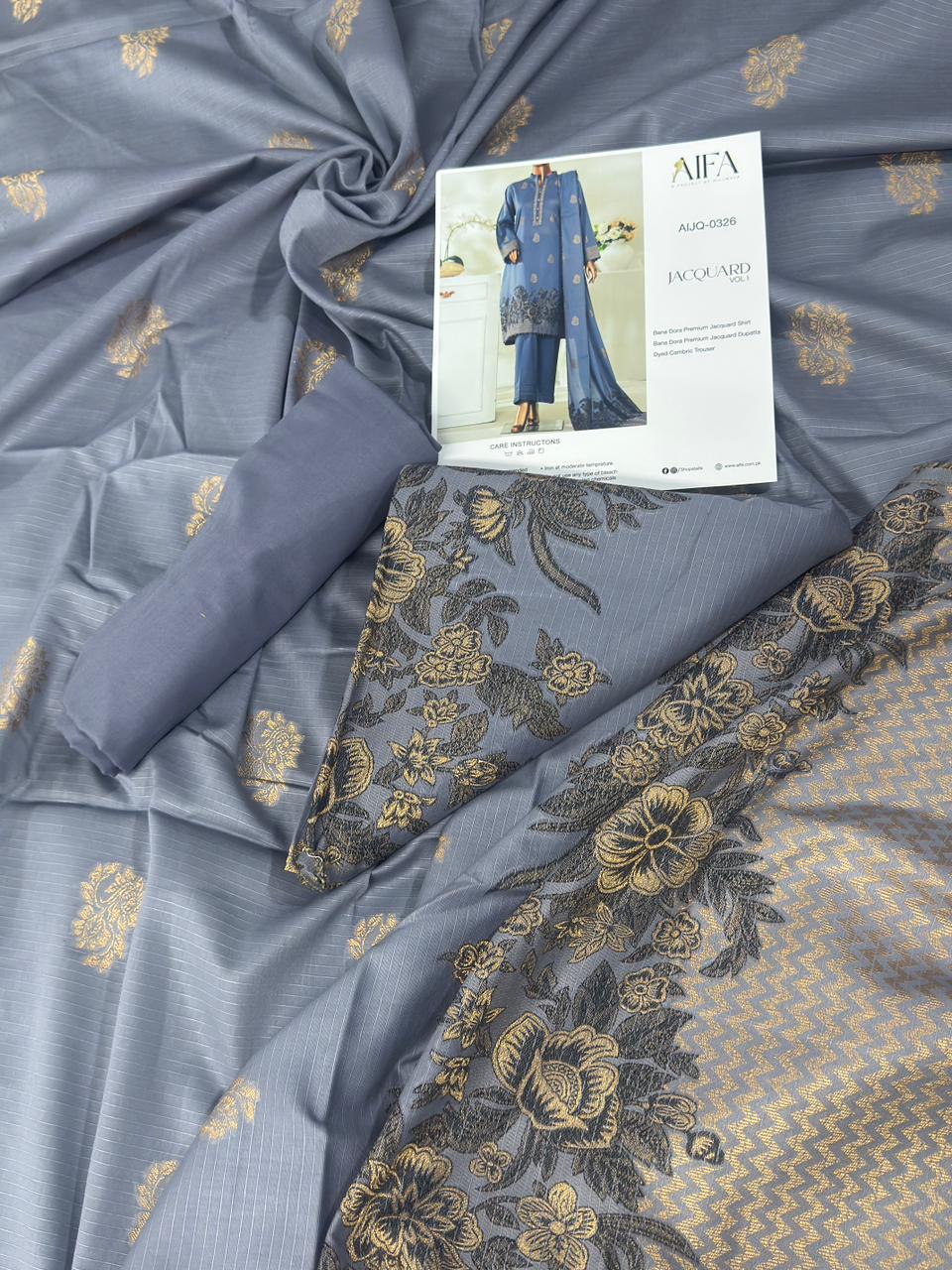 ✨ Aifa Unstitched Jacquard 3-Piece Collection ✨