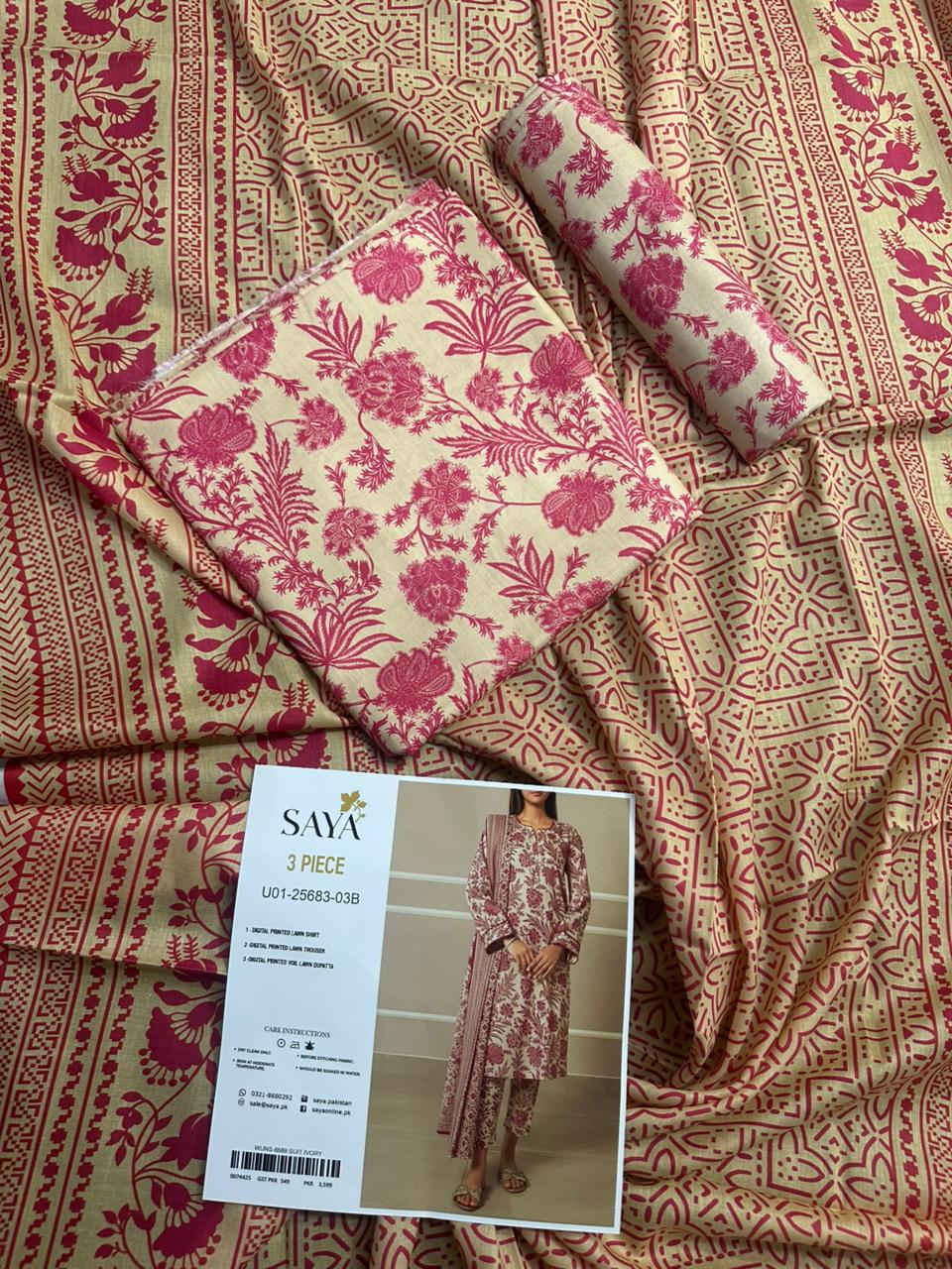 🌸 SAYA 🌸 Lawn Unstitched 3 Pieces in Wholesale Price 🔥🧡