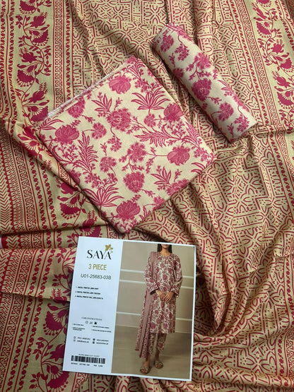 🌸 SAYA 🌸 Lawn Unstitched 3 Pieces in Wholesale Price 🔥🧡