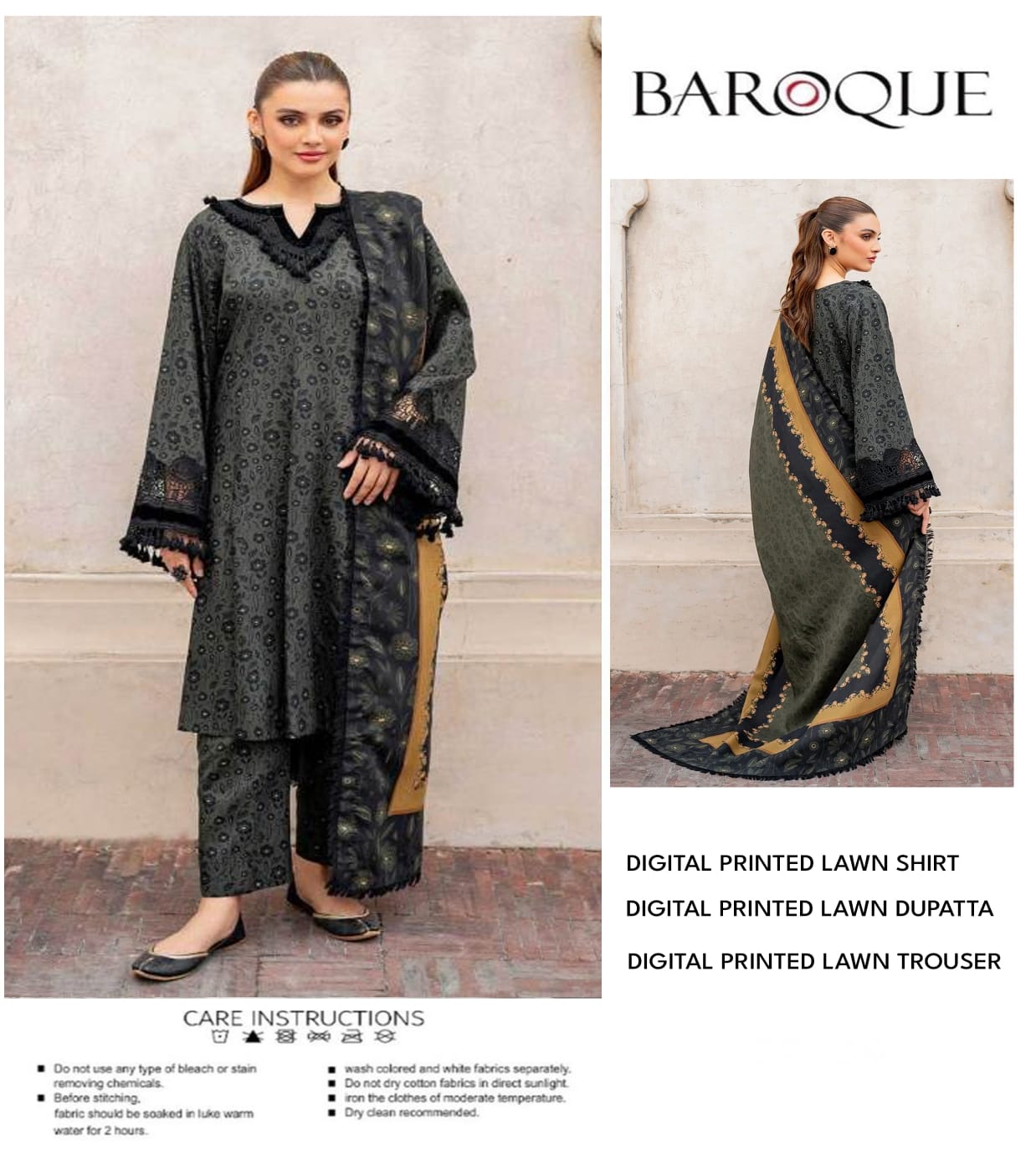 Baroque Unstitched Lawn 3 Piece in Wholesale Price 🔥