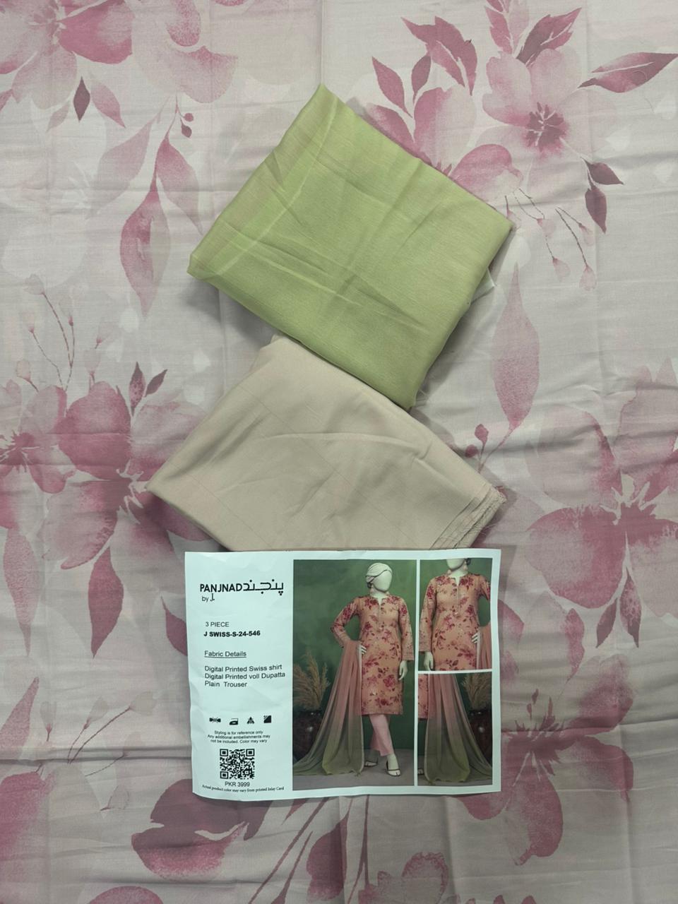 🌟 Panjnad by J. – Silk Unstitched 3PCS 🌟