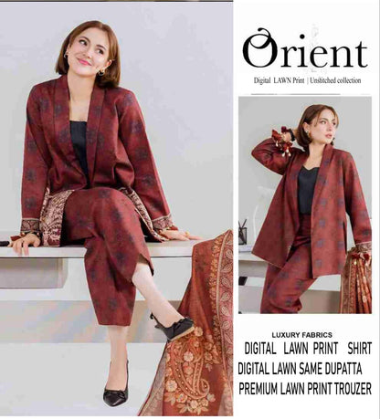 Orient Unstitched Lawn 3 Piece in Wholesale Price 🔥