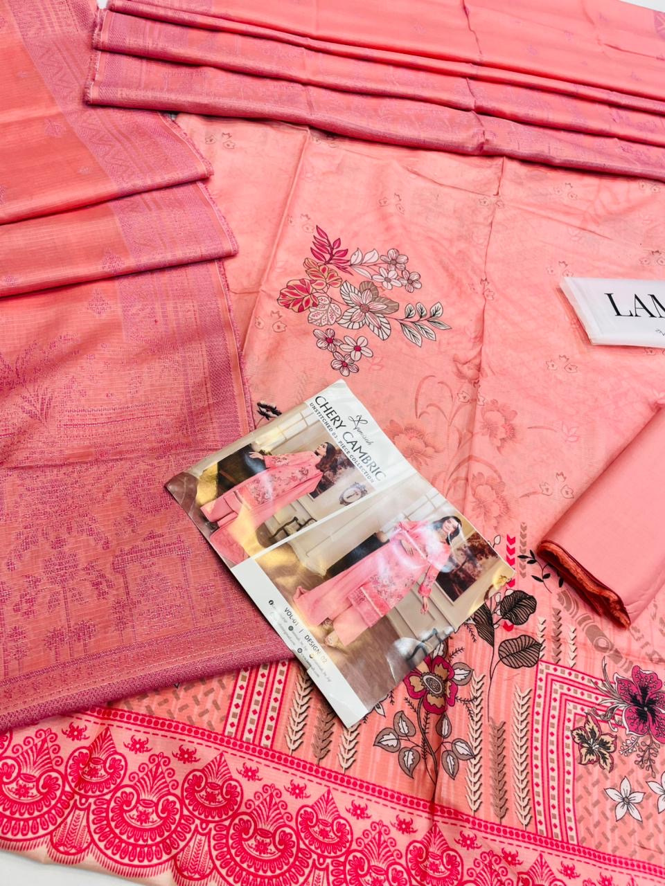 ✨ Cherry Premium Cambric Lawn – 3pc Airjet Dubby Print Collection (Vol. 01)
💕 By Lamisah Textile – Latest Vol. 2025 💕