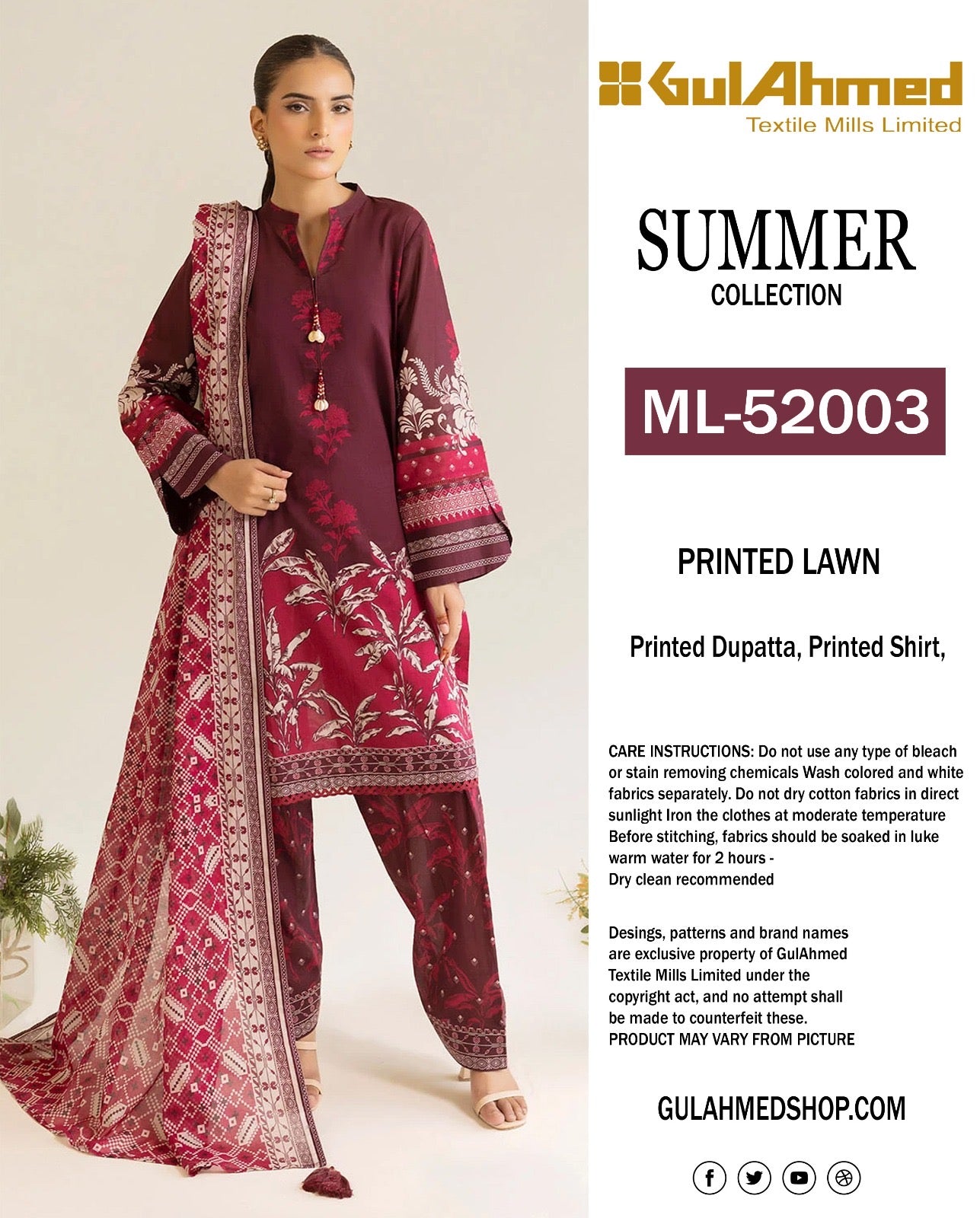 🌸 GulAhmed Summer Collection 2025 🌸 Premium 3 Piece Unstitched Lawn Suits featuring elegant digital prints and soft dyed cotton trousers.