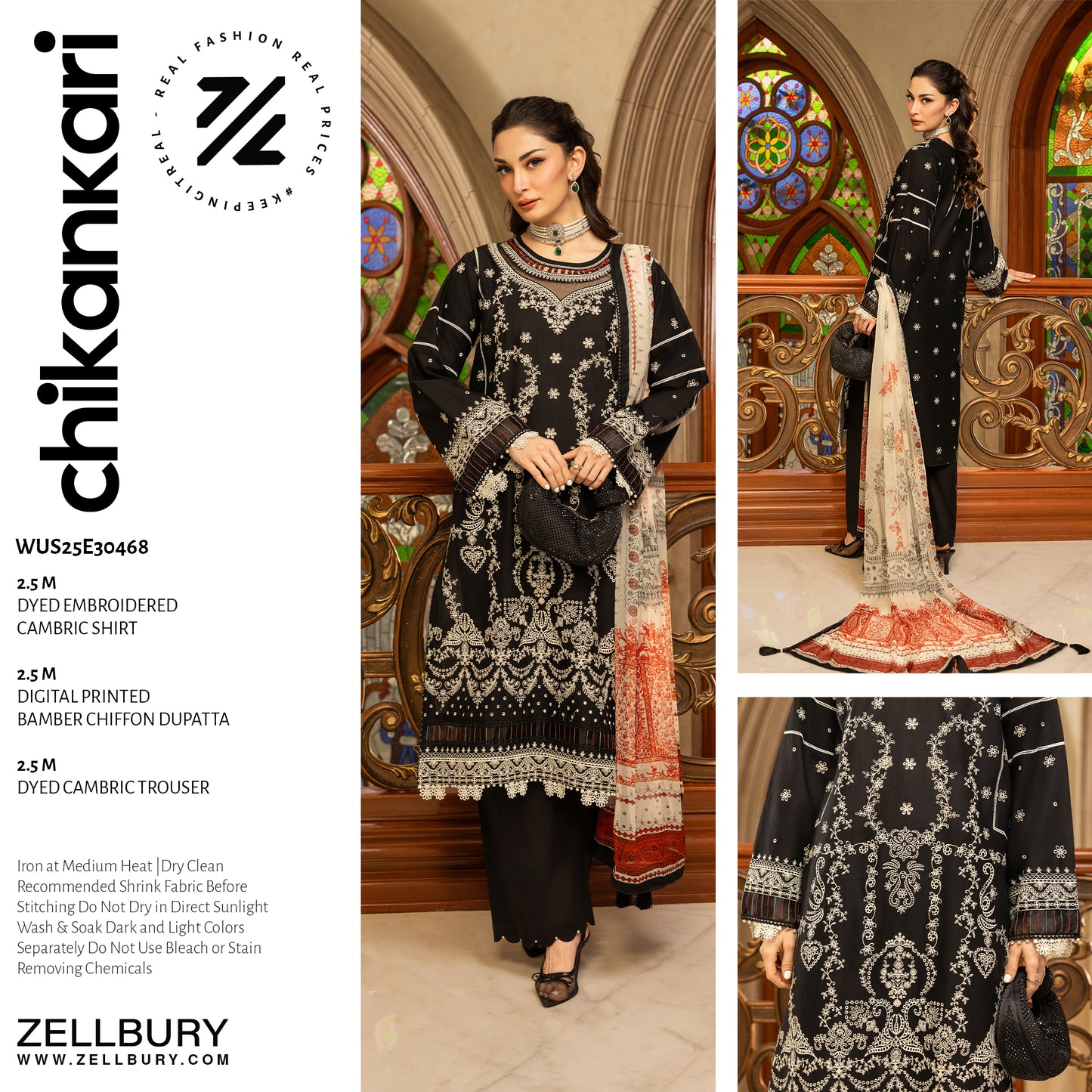 🌸✨ Zellbury Signature Unstitched Fancy Chikankari Luxury 3 Pieces ✨🌸