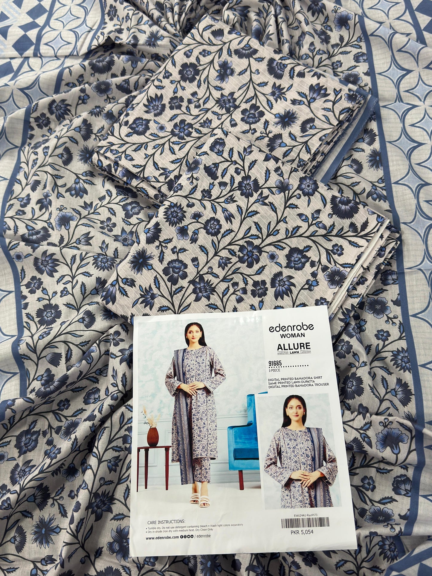 🌸 Edenrobe Banadora 🌸 Lawn Unstitched 3 Pieces in Wholesale Price 🔥🧡