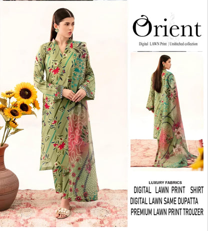 Orient Unstitched Lawn 3 Piece in Wholesale Price 🔥