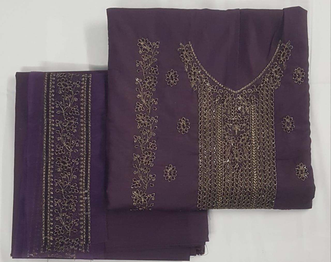 🩵 Saqafat – 100% Original 2PC With Zari Embroidered Lawn 🌸