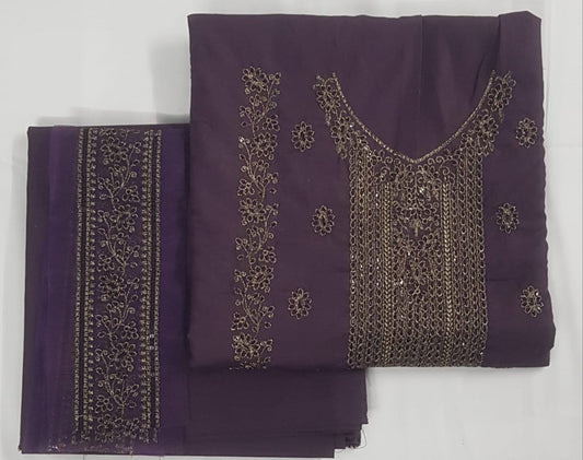 🩵 Saqafat – 100% Original 2PC With Zari Embroidered Lawn 🌸