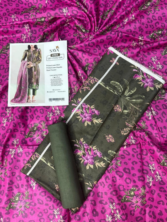 🔰💖 SAYA SUMMER COLLECTION 💖🔰✨ 3 PIECE UNSTITCHED LAWN ✨U01-25592-06A