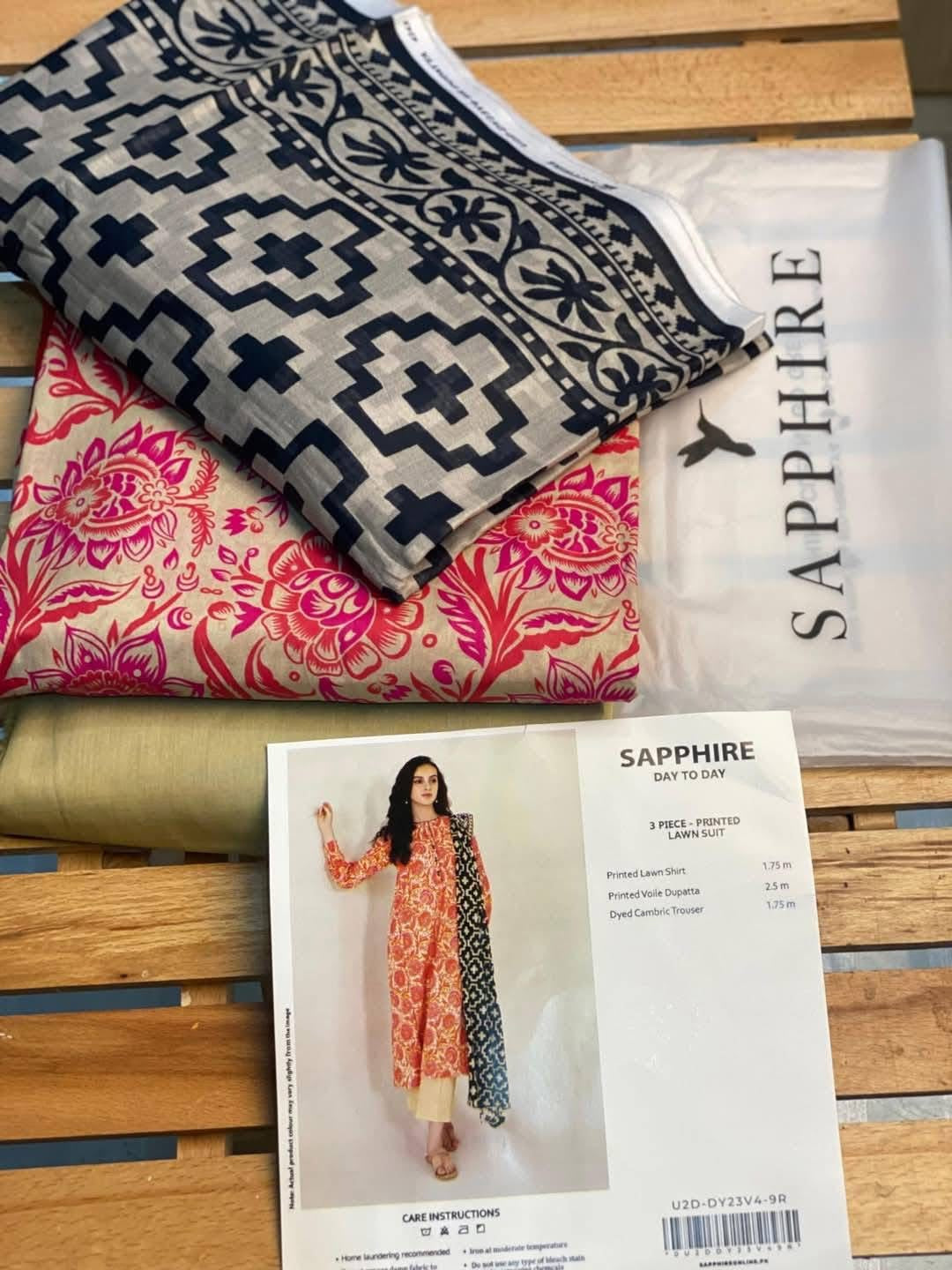 🌸 SAPPHIRE 🌸☀️ Summer Collection 2025 ☀️💎 3 Piece Unstitched Lawn 💎