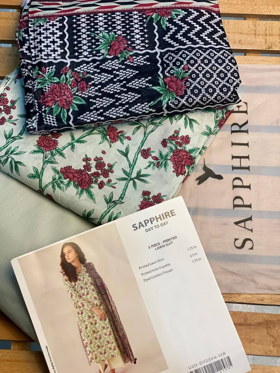 🌸 SAPPHIRE 🌸☀️ Summer Collection 2025 ☀️💎 3 Piece Unstitched Lawn 💎