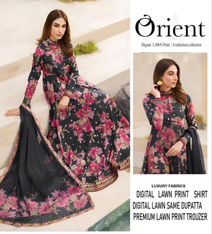 Orient Unstitched Lawn 3 Piece in Wholesale Price 🔥