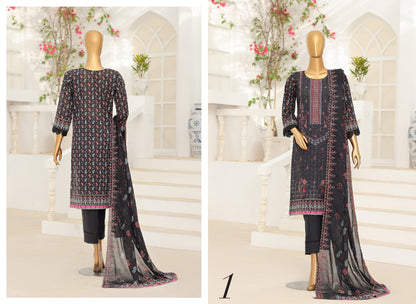 MTF – FITRUS 3pcs Unstitched Embroidery Collection