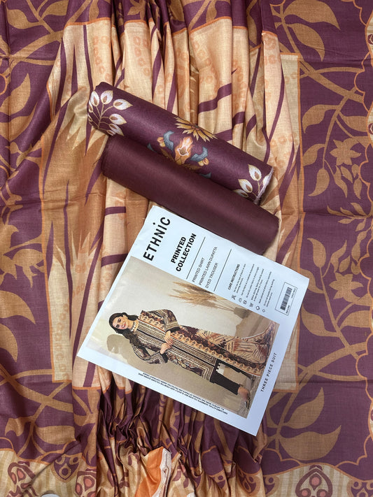 Ethnic Maroon Printed 3Pcs
