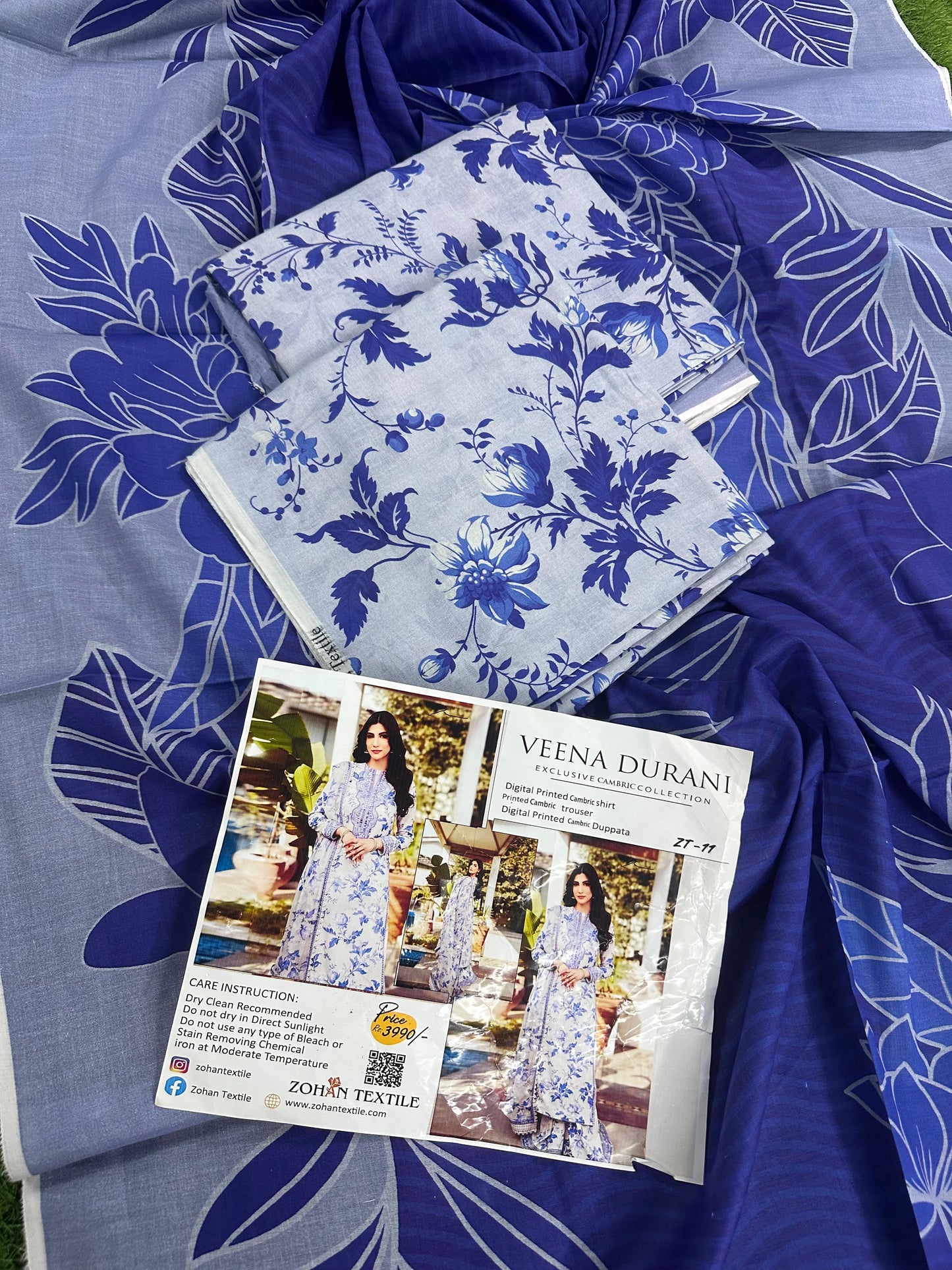 VEENA DURRANI Unstitched Lawn 3 Piece in Wholesale Price 🔥