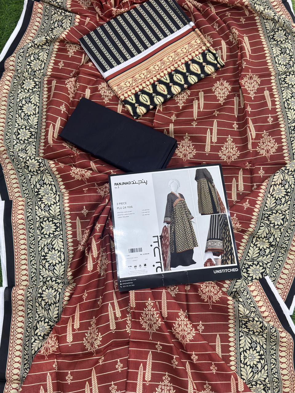 ✨J. PANJNAD 100% Original Unstitched 3 Piece✨