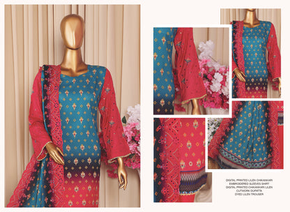 MTF AASHI Lilen Chikankari Embroidered 3 Piece Collection 2025