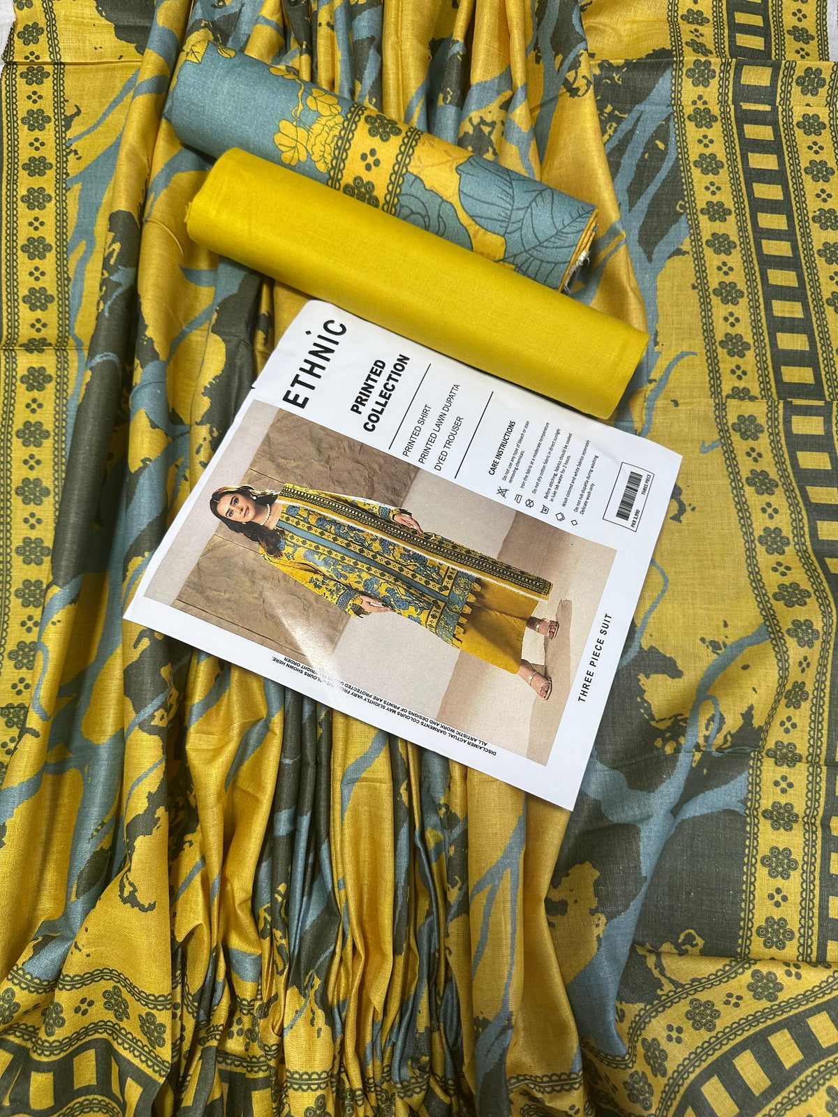 Ethnic Yellow Printed 3Pcs