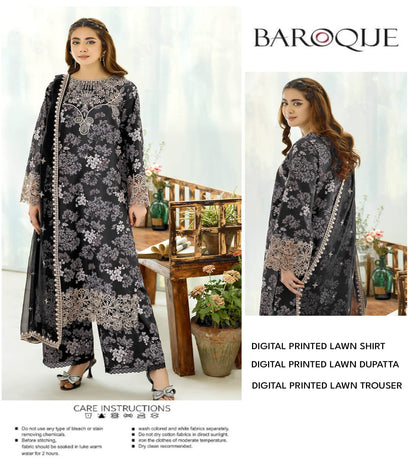 Baroque Unstitched Lawn 3 Piece in Wholesale Price 🔥