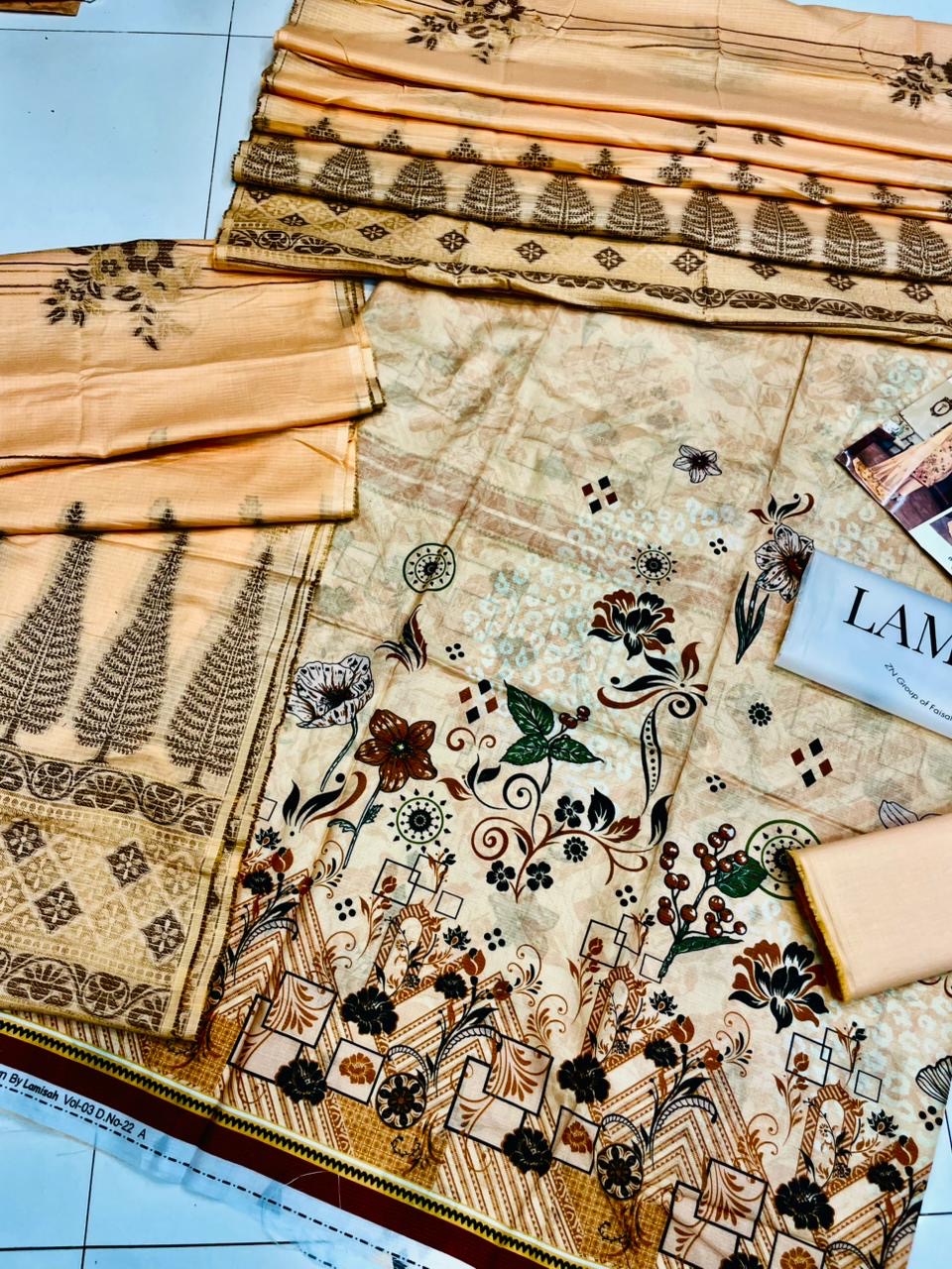 ✨ Cherry Premium Cambric Lawn – 3pc Airjet Dubby Print Collection (Vol. 01)
💕 By Lamisah Textile – Latest Vol. 2025 💕