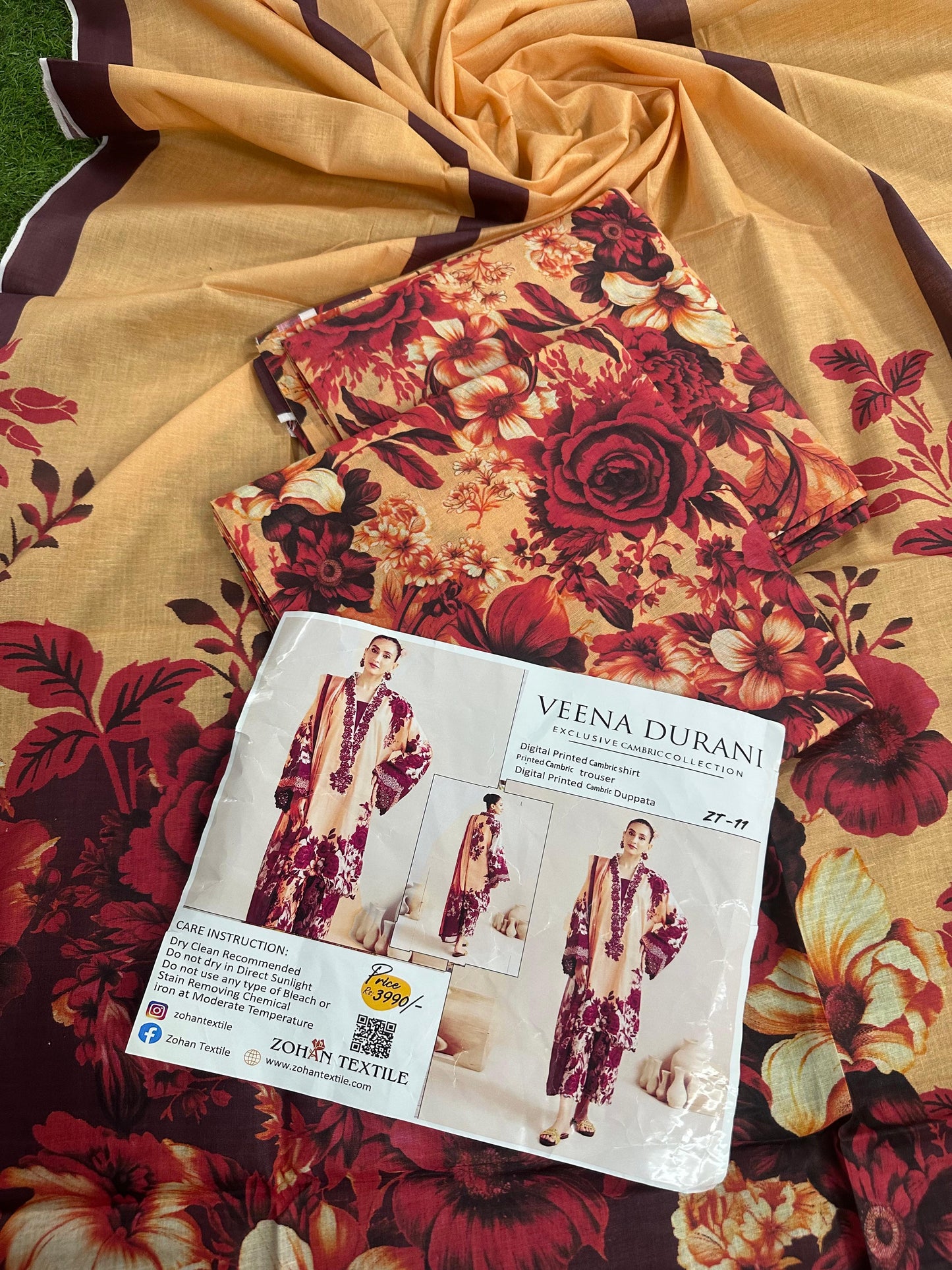 VEENA DURRANI Unstitched Lawn 3 Piece in Wholesale Price 🔥