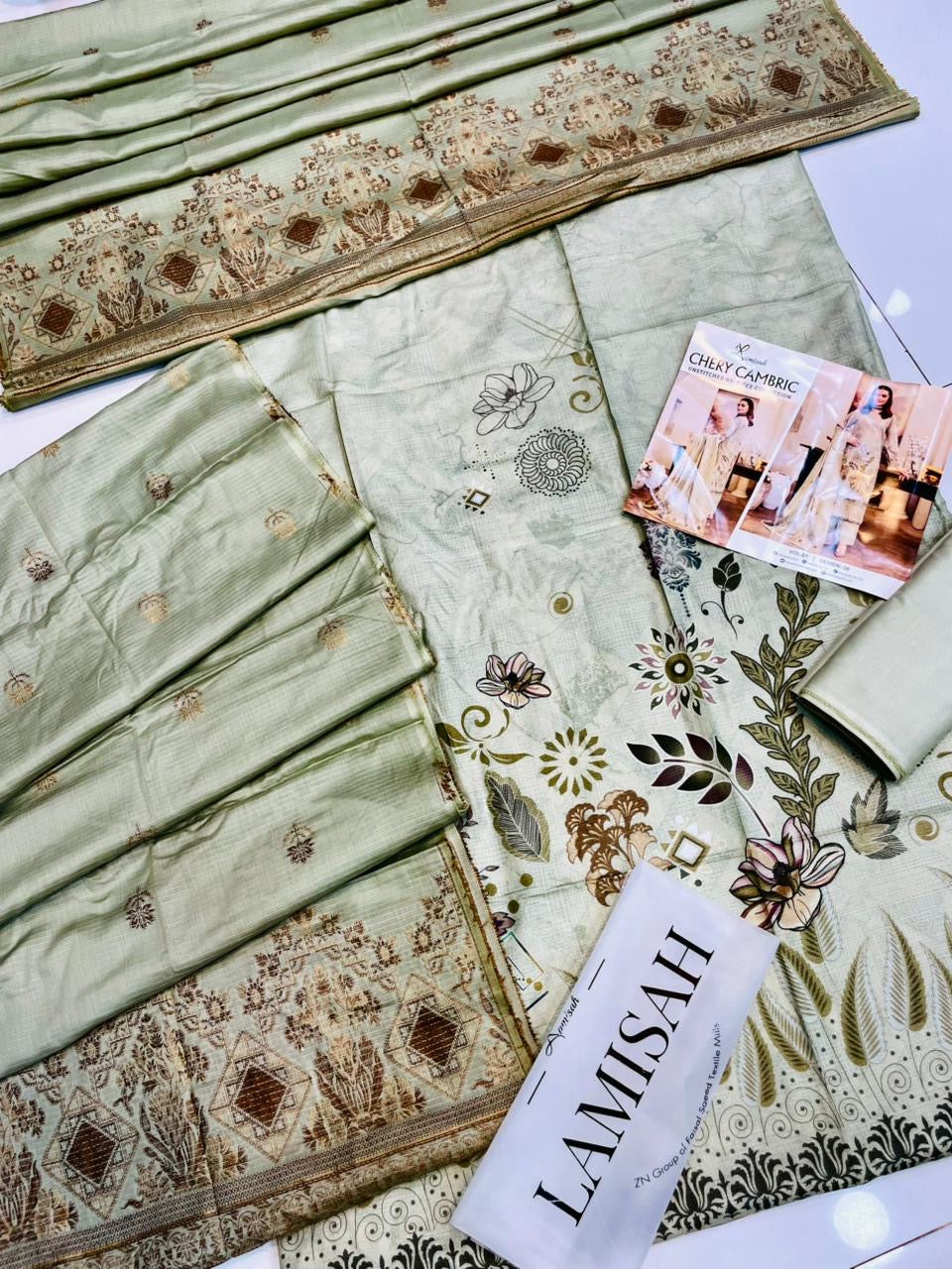 ✨ Cherry Premium Cambric Lawn – 3pc Airjet Dubby Print Collection (Vol. 01)
💕 By Lamisah Textile – Latest Vol. 2025 💕