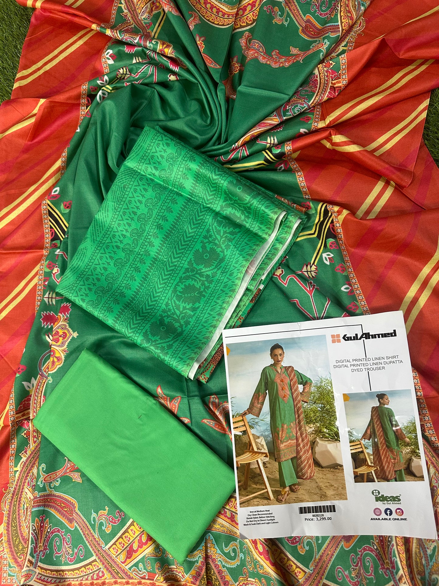 GulAhmed Linen Unstitched 3 Piece ❤️
