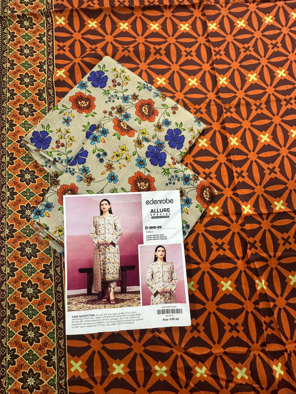 🌸 Edenrobe 🌸 Lawn Unstitched 3 Pieces in Wholesale Price 🔥🧡