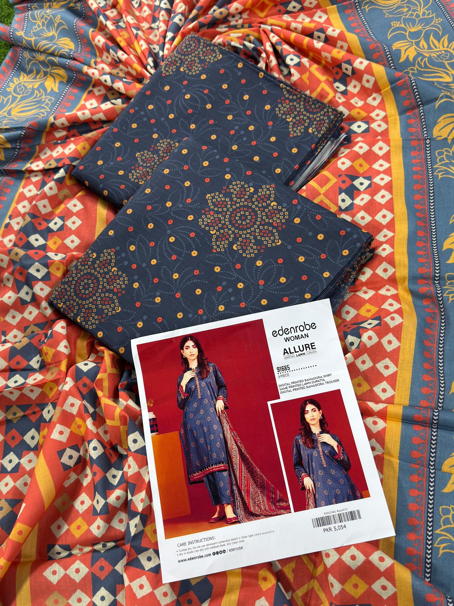 🌸 Edenrobe Banadora 🌸 Lawn Unstitched 3 Pieces in Wholesale Price 🔥🧡