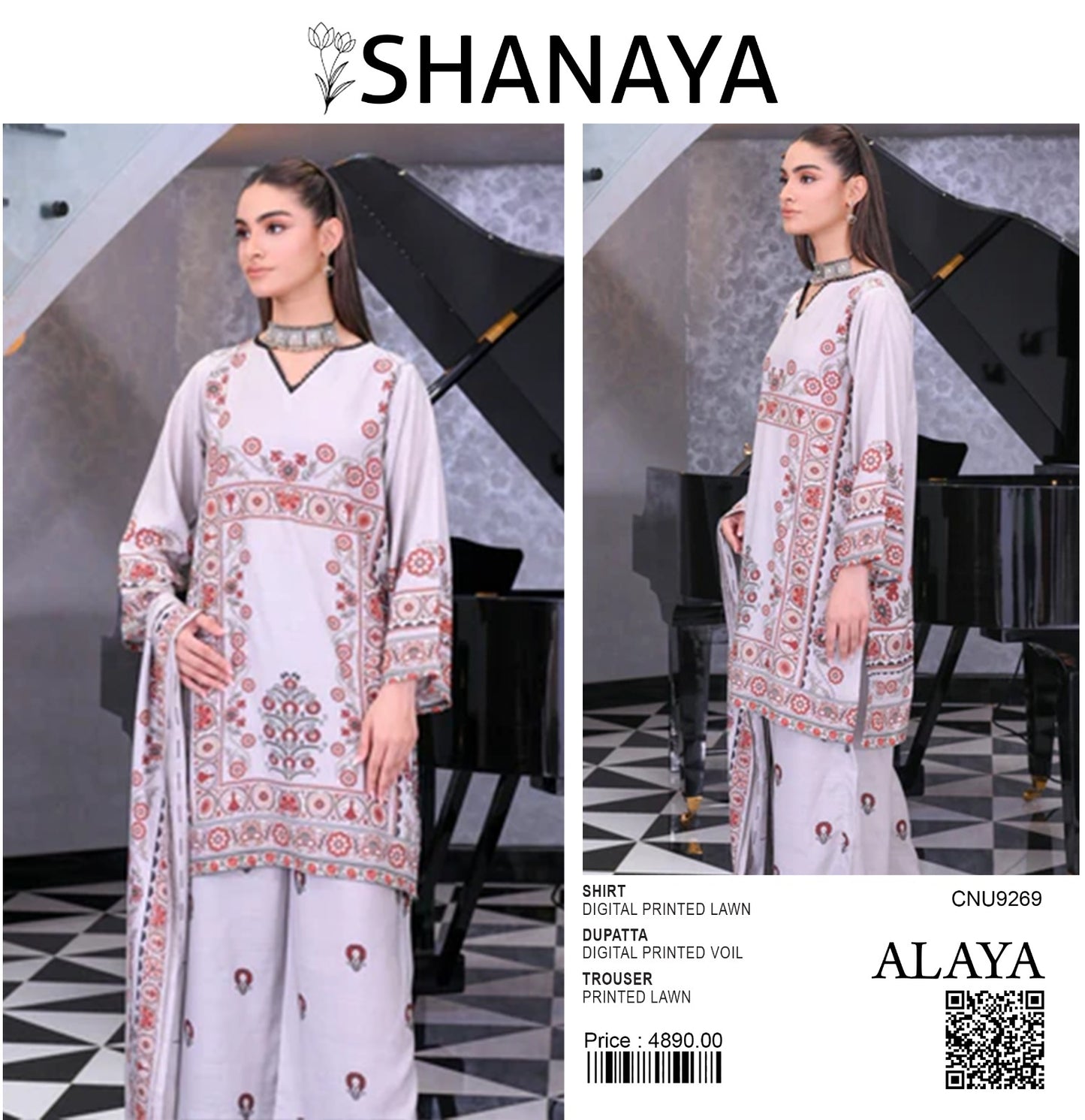 SHANAYA UNSTITCHED CORDSET STYLE 3 PIECE 🎉💜