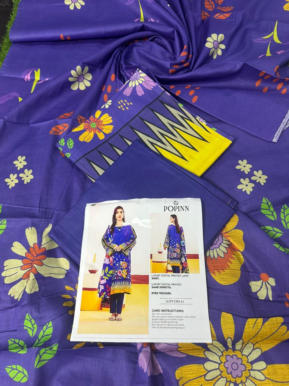 🌸 POPINN GULJEE 🌸 Lawn Unstitched 3 Pieces in Wholesale Price 🔥🧡