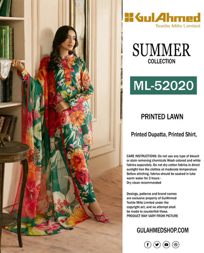 🌸 GulAhmed Summer Collection 2025 🌸 Premium 3 Piece Unstitched Lawn Suits featuring elegant digital prints and soft dyed cotton trousers.