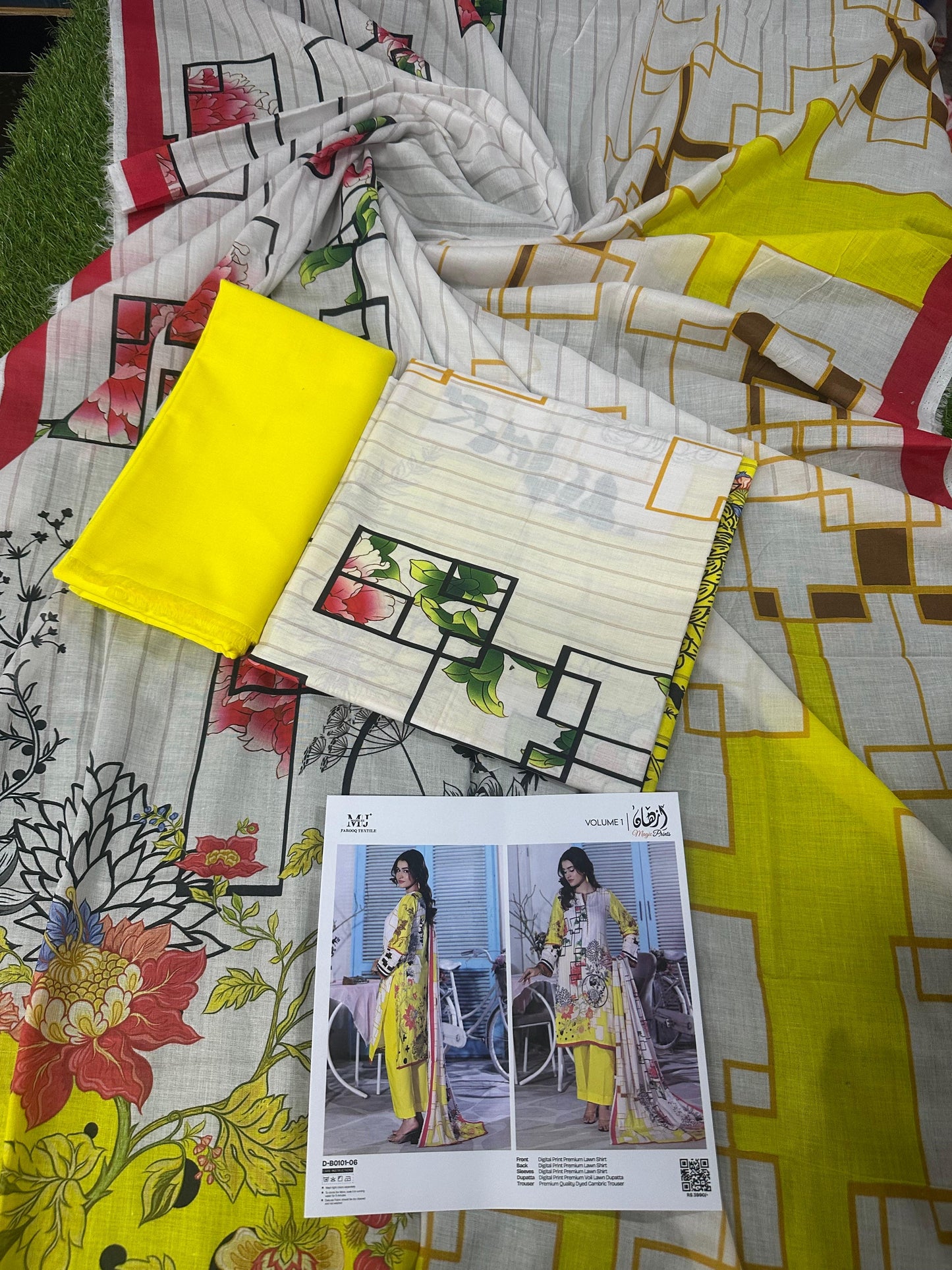 ✨ Izhan Magic Prints by MJ ✨ Lawn Unstitched Lawn 100% Original Lawn 3 Pieces ❤️🔥