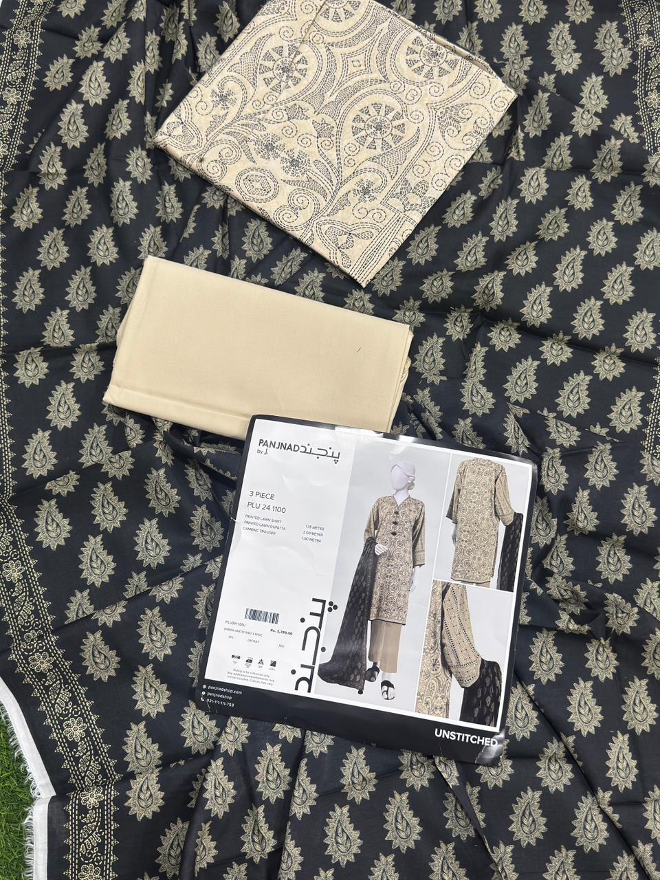 ✨J. PANJNAD 100% Original Unstitched 3 Piece✨